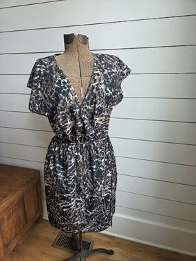 Leopard Print Wrap Style Dress